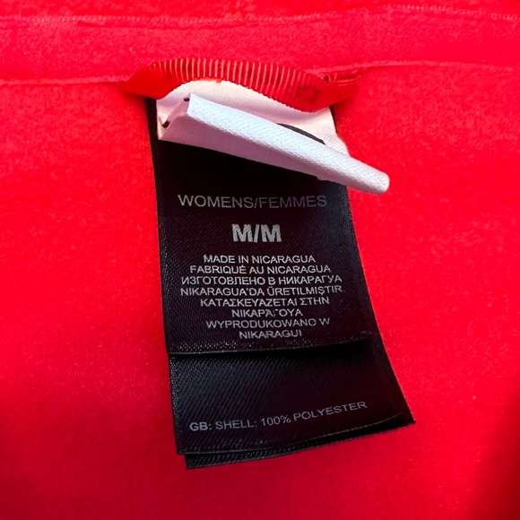 The. North Face. Bright coral fleece zip front, hooded jacket. - Picture 6 of 6